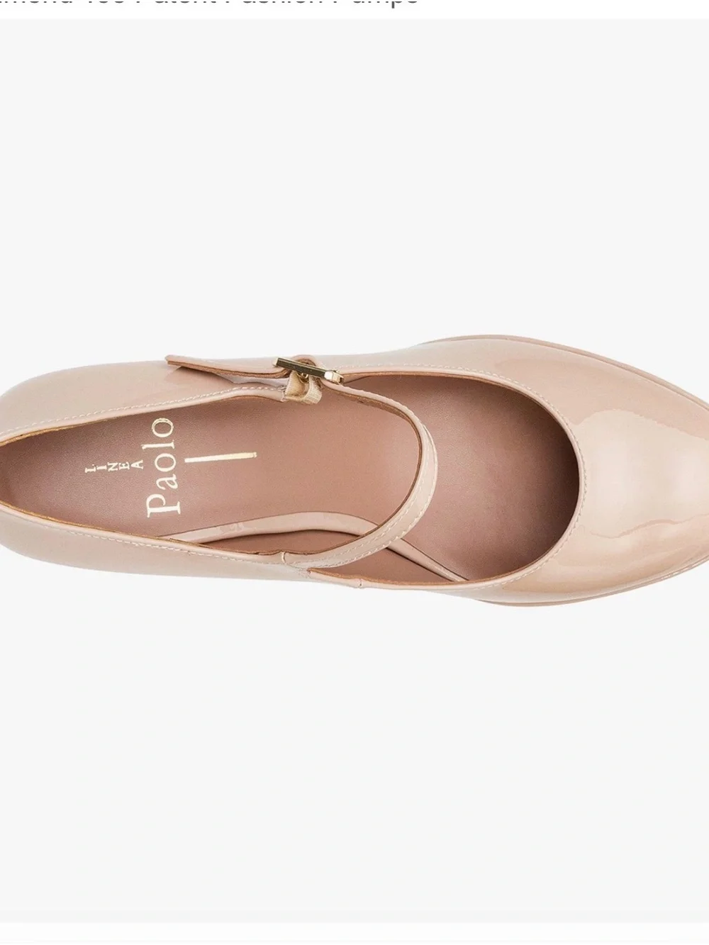 Paolo Nude Patent Leather Mary Jane Platform Heels Platform